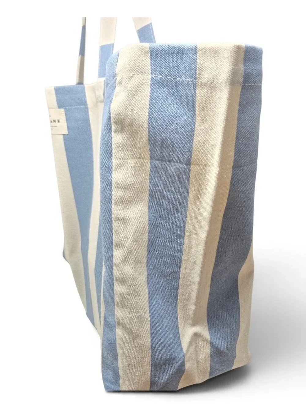 Sézane Blue and White Striped Messenger Tote